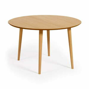Naturalny rozkładany stół w dekorze dębu ø 120 cm Oqui – Kave Home obraz