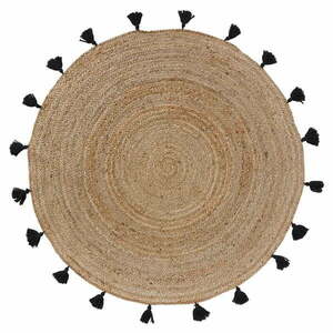Czarno-naturalny okrągły dywan ø 120 cm Shira – douceur d'intérieur obraz