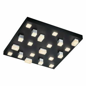 Czarna lampa sufitowa LED z metalowym kloszem 45x45 cm Civeto – CINQUE obraz