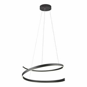 Czarna lampa wisząca LED ze sterowaniem głosowym/mobilną aplikacją i metalowym kloszem ø 75 cm Cinardi – CINQUE obraz