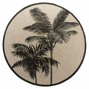 Czarno-beżowy okrągły dywan odpowiedni do prania ø 120 cm Tropic – douceur d'intérieur obraz