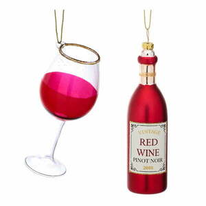 Szklane ozdoby świąteczne zestaw 2 szt. Red Wine – Sass & Belle obraz