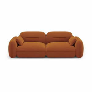 Pomarańczowa aksamitna sofa 230 cm Audrey – Interieurs 86 obraz