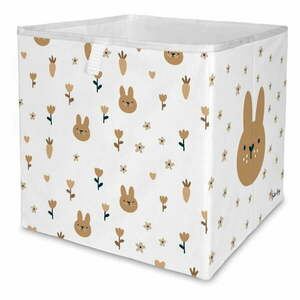 Biały tekstylny dziecięcy pojemnik na zabawki 32x32x32 cm Sweet Bunnies – Butter Kings obraz