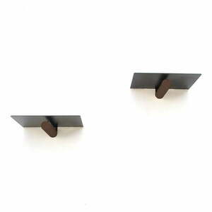 Czarne metalowe półki zestaw 2 szt. 21 cm Rod – Kalune Design obraz