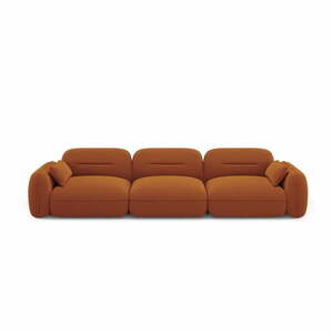 Pomarańczowa aksamitna sofa 320 cm Audrey – Interieurs 86 obraz