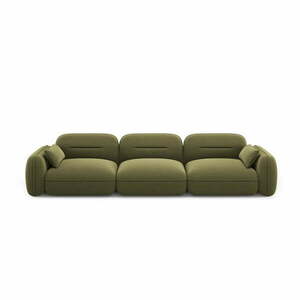 Zielona aksamitna sofa 320 cm Audrey – Interieurs 86 obraz