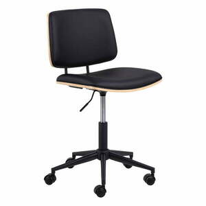 Czarne krzesło biurowe z imitacji skóry Owen – Actona obraz
