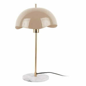 Jasnobrązowa lampa stołowa z metalowym kloszem (wysokość 56 cm) Waved Dome – Leitmotiv obraz