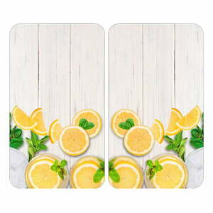 Płyty ochronne na kuchenkę ze szkła hartowanego zestaw 2 szt. 52x30 cm Lemons – Wenko obraz