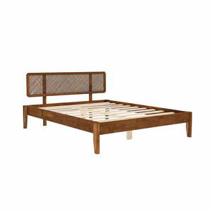 Ciemnobrązowe łóżko jednoosobowe z litego drewna świerkowego ze stelażem 120x200 cm Izabelya – Kalune Design obraz