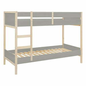 Szaro-naturalne piętrowe łóżko dziecięce z litego drewna sosnowego 90x200 cm Square – Støraa obraz