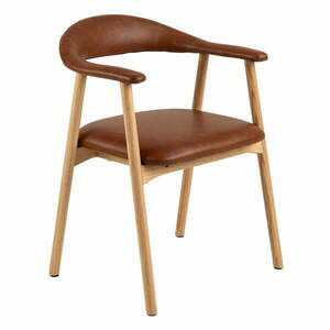 Koniakowo-naturalne krzesła z imitacji skóry zestaw 2 szt. Addi – Actona obraz