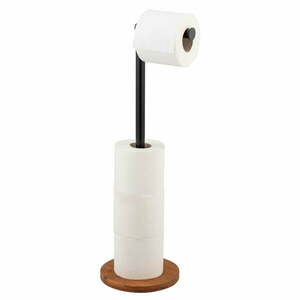 Czarno-brązowy stalowy stojak na papier toaletowy Serro – Wenko obraz