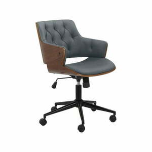 Szare krzesło biurowe z imitacji skóry Emiko – Støraa obraz