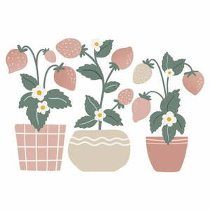 Zestaw naklejek dziecięcych 3 szt. 50x34 cm Strawberries Plants – Lilipinso obraz