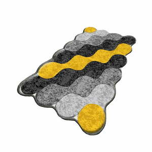 Żółto-szary dywanik łazienkowy 70x120 cm Circle – Foutastic obraz