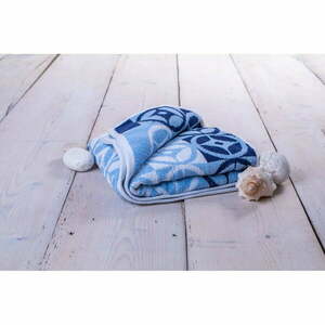 Niebieski bawełniany ręcznik kąpielowy 70x140 cm Compass – JAHU collections obraz