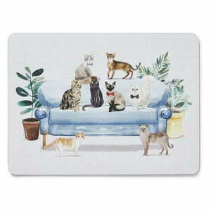 Zestaw 4 korkowych mat stołowych 21.5x29 cm Cooksmart ® Curious Cats obraz
