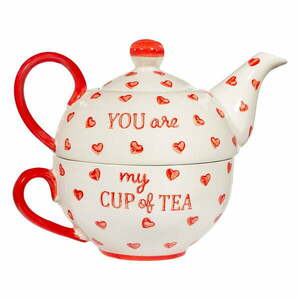Czerwono-biały ceramiczny serwis do herbaty You are My Cup of Tea – Sass & Belle obraz