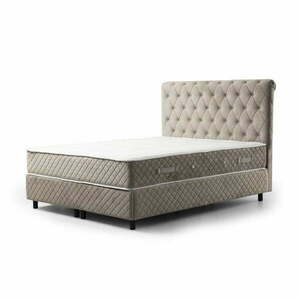 Beżowe łóżko boxspring ze schowkiem 140x200 cm Sonata – Kalune Design obraz