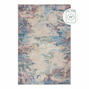 Niebiesko-fioletowy dywan z mieszanki włókien z recyklingu odpowiedni do prania 200x290 cm Reid – Flair Rugs obraz