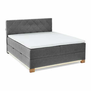 Szare łóżko boxspring ze schowkiem 180x200 cm Messina – Meise Möbel obraz