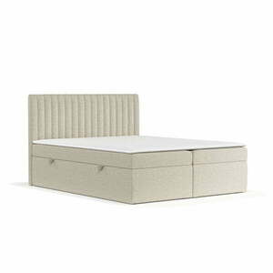 Beżowe łóżko boxspring ze schowkiem 140x200 cm Spencer – Maison de Rêve obraz