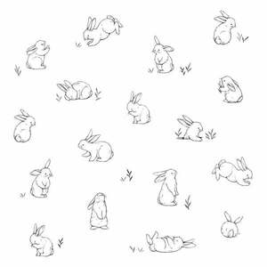 Tapeta dziecięca 10 m x 50 cm Bunnies In The Countryside – Lilipinso obraz