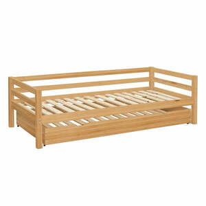 Szare łóżko dziecięce z litego drewna sosnowego z wysuwanym łóżkiem 90x200 cm Alpi – Støraa obraz
