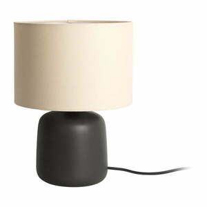 Lampa stołowa w kolorze matowej czerni z tekstylnym kloszem (wysokość 33 cm) Alma – Leitmotiv obraz