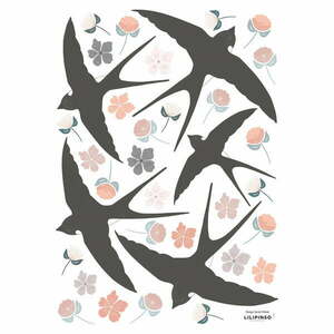 Naklejki dziecięce 30x42 cm Flowers & Swallows – Lilipinso obraz