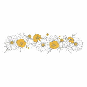 Naklejka dziecięca 64x18 cm Flowers Braid – Lilipinso obraz