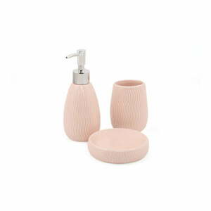Różowy ceramiczny zestaw akcesoriów łazienkowych Merlin – Mioli Decor obraz