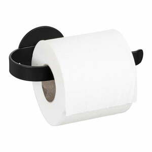 Samoprzylepny metalowy uchwyt na papier toaletowy w kolorze matowej czerni Bivio – Wenko obraz
