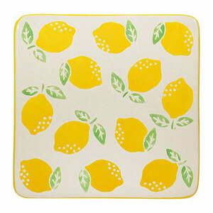 Żółto-białe ceramiczne podkładki zestaw 4 szt. Lemon – Sass & Belle obraz