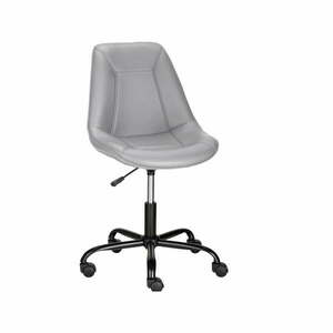 Szare krzesło biurowe z imitacji skóry Kenny – Støraa obraz