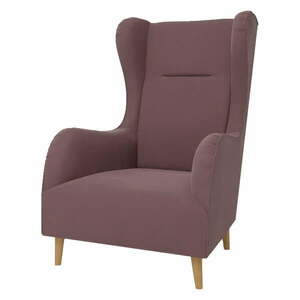 Różowy aksamitny fotel typu uszak Carole – Ropez obraz