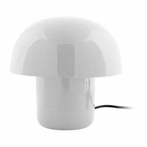 Biała lampa stołowa z metalowym kloszem (wysokość 20 cm) Fat Mushroom – Leitmotiv obraz