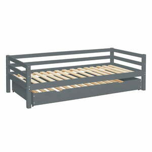 Szare łóżko dziecięce z litego drewna sosnowego z wysuwanym łóżkiem 90x200 cm Alpi – Støraa obraz