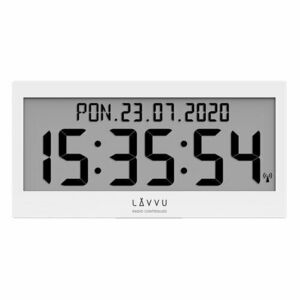 Lavvu LCX0010 zegar cyfrowy sterowany radiowo sygnałem Modig, biały obraz
