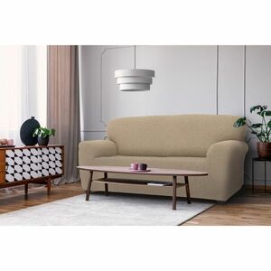 Pokrowiec elastyczny na sofę Denia śmietanowy, 220 - 260 cm, 220 - 260 cm obraz