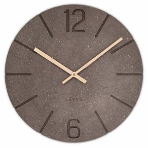 LAVVU Brązowy zegar Natur, śr. 34 cm obraz