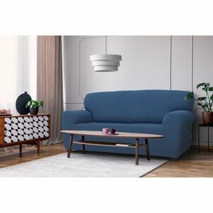 Pokrowiec elastyczny na sofę Denia niebieski, 180 - 220 cm, 180 - 220 cm obraz
