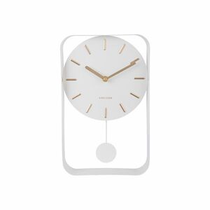 Karlsson KA5796WH Designerski zegar ścienny z wahadłem, 33 cm obraz