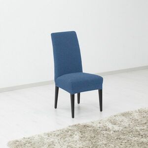 Pokrowiec elastyczny na krzesło Denia niebieski, 40 x 60 cm, zestaw 2 szt. obraz