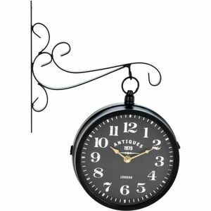 Metalowy zegar ścienny Clemente czarny, 29 x 9 x 39 cm obraz