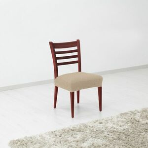Pokrowiec elastyczny na siedzisko krzesła Denia śmietanowy, 45 x 45 cm, zestaw 2 szt. obraz