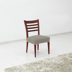 Pokrowiec elastyczny na siedzisko krzesła Denia jasnoszary, 45 x 45 cm, zestaw 2 szt. obraz