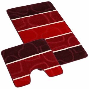 Bellatex Zestaw dywaników łazienkowych Avangard Serce czerwony, 60 x 100 cm, 60 x 50 cm obraz